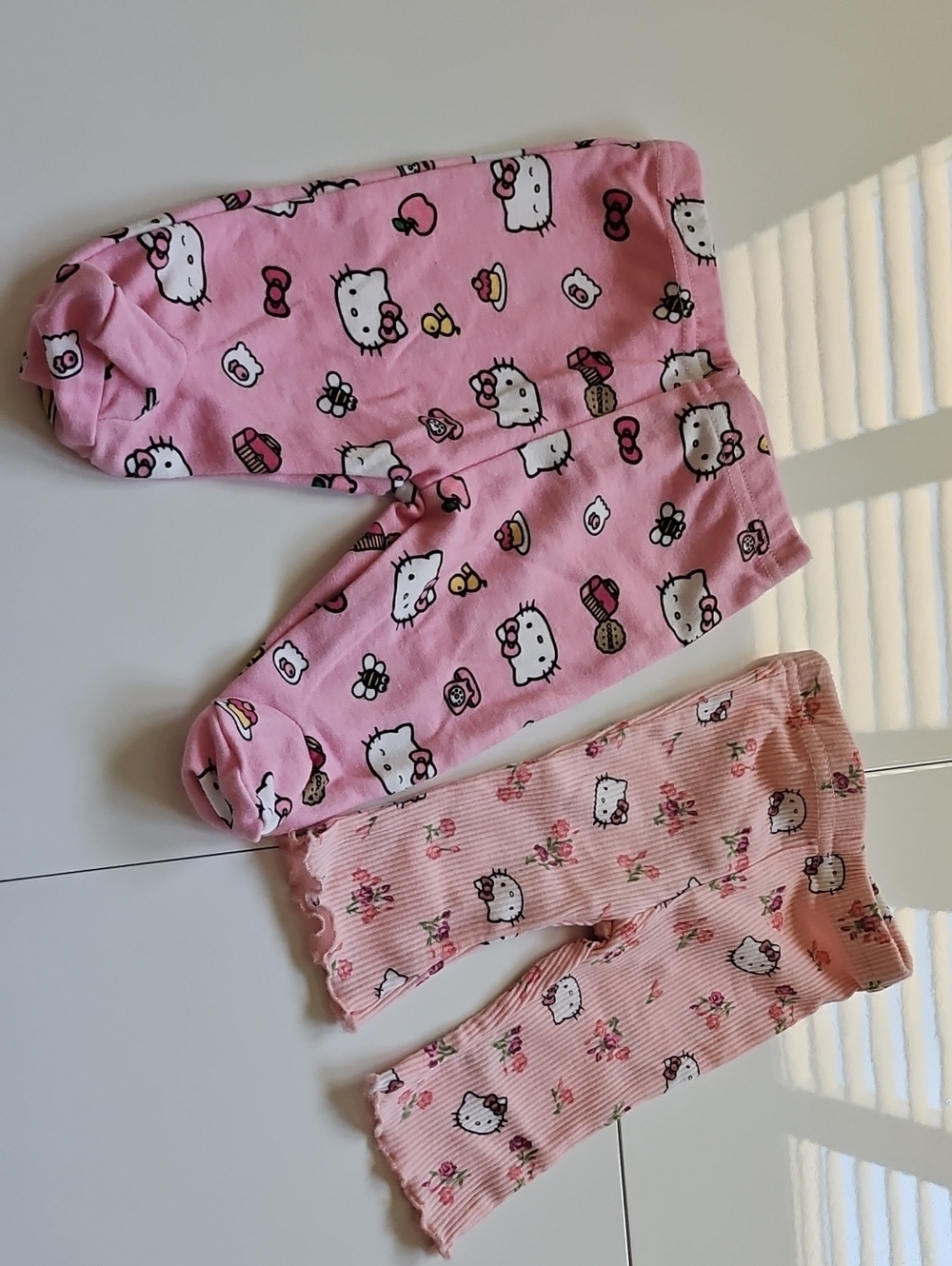 Hello Kitty Pink Floral Print Baby Girl Bottoms - 2 Pc Bundle